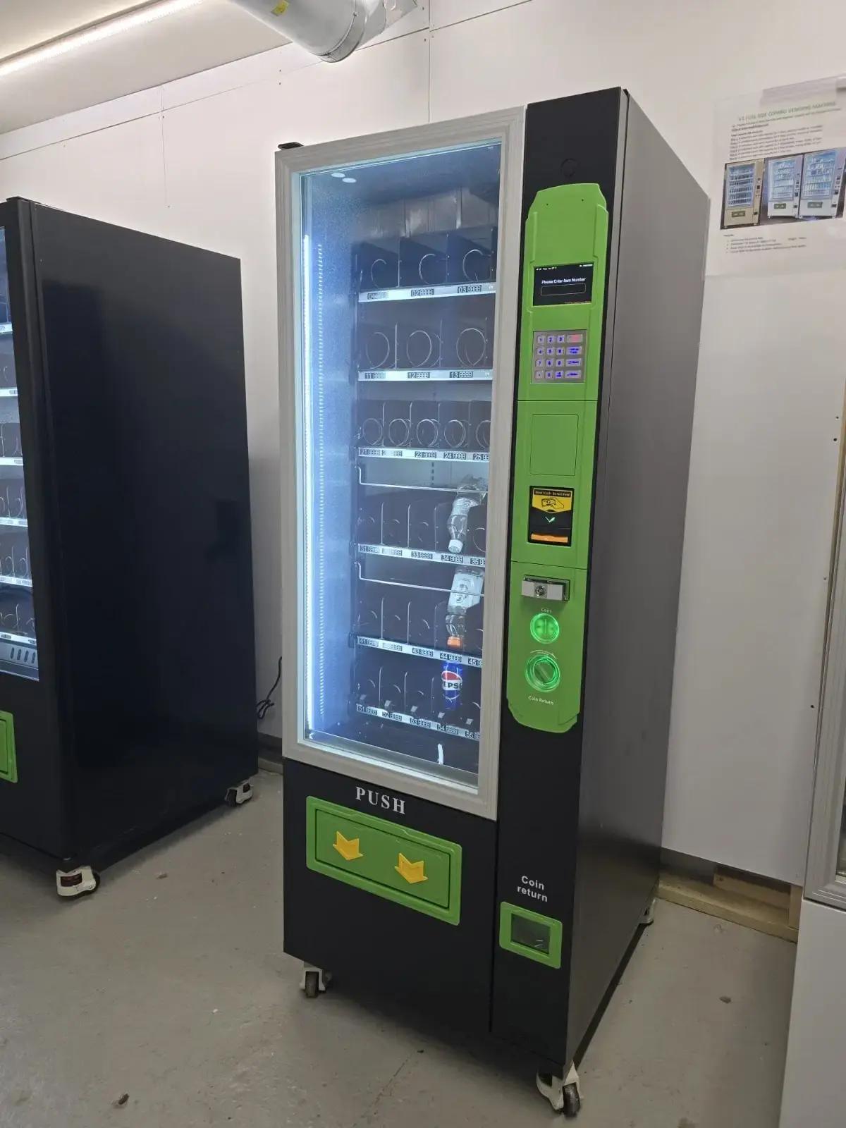Drink vending machine installed in office or commercial location