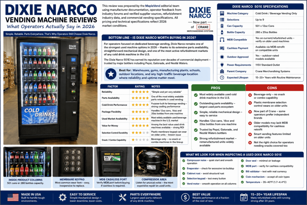 Dixie Narco vending machine reviews