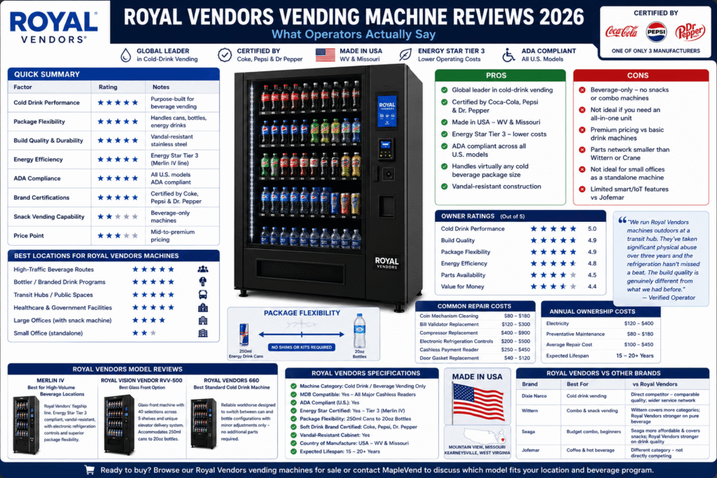 Royal Vendors vending machine reviews