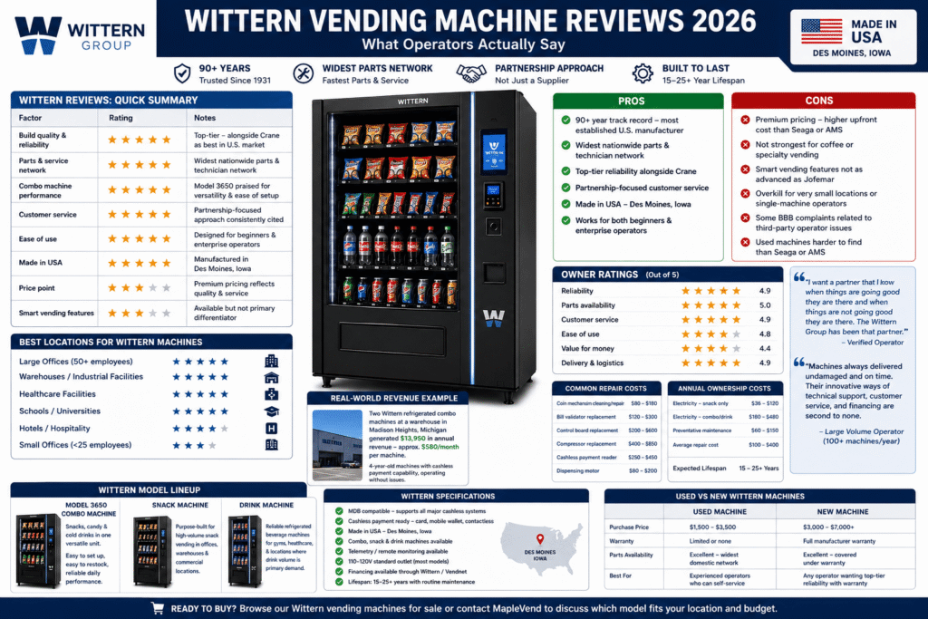 Wittern vending machine reviews