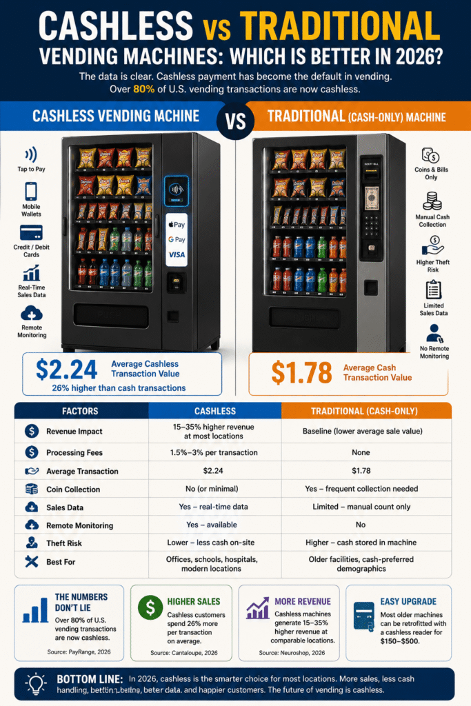 cashless vs traditional vending machines