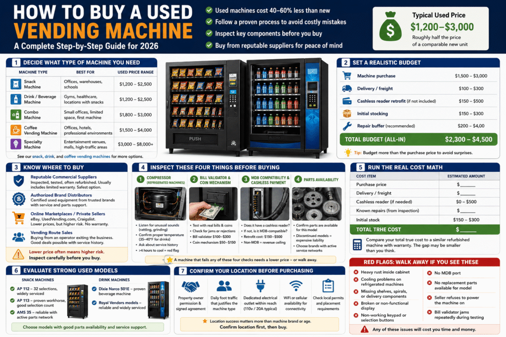 how to buy a used vending machine