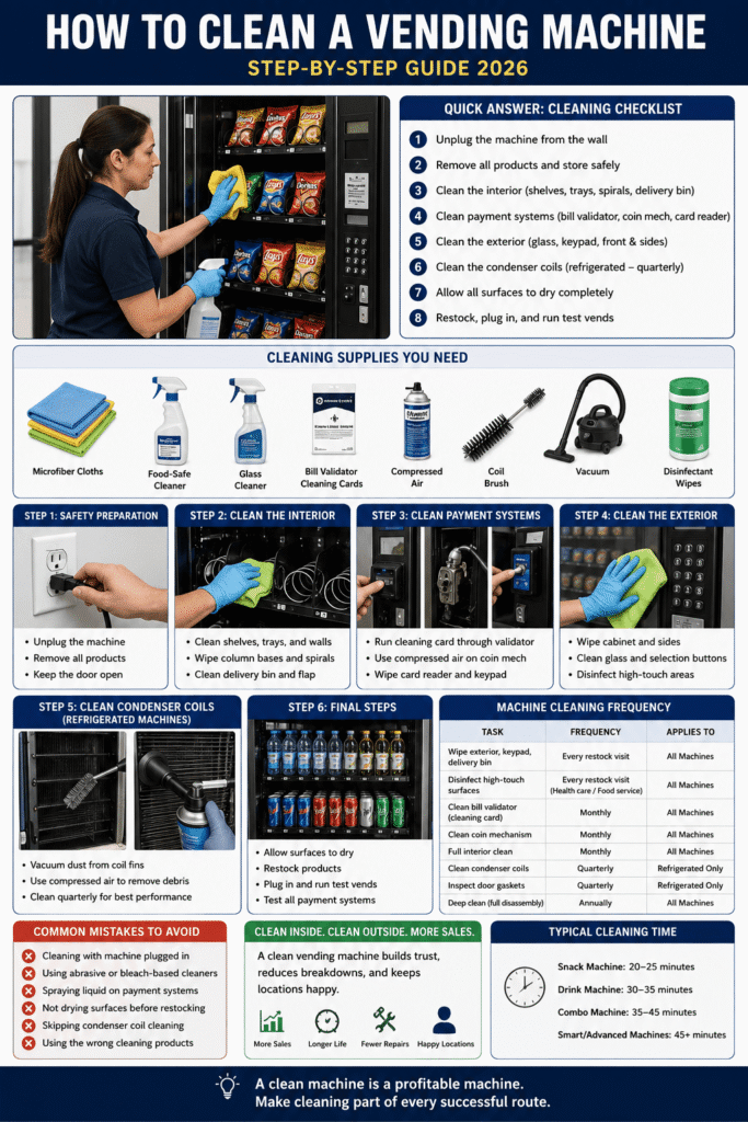 how to clean a vending machine