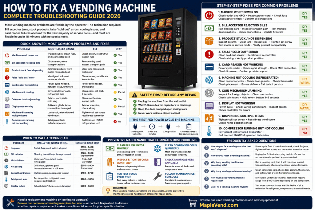 how to fix a vending machine