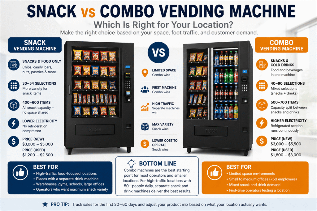 snack vs combo vending machine