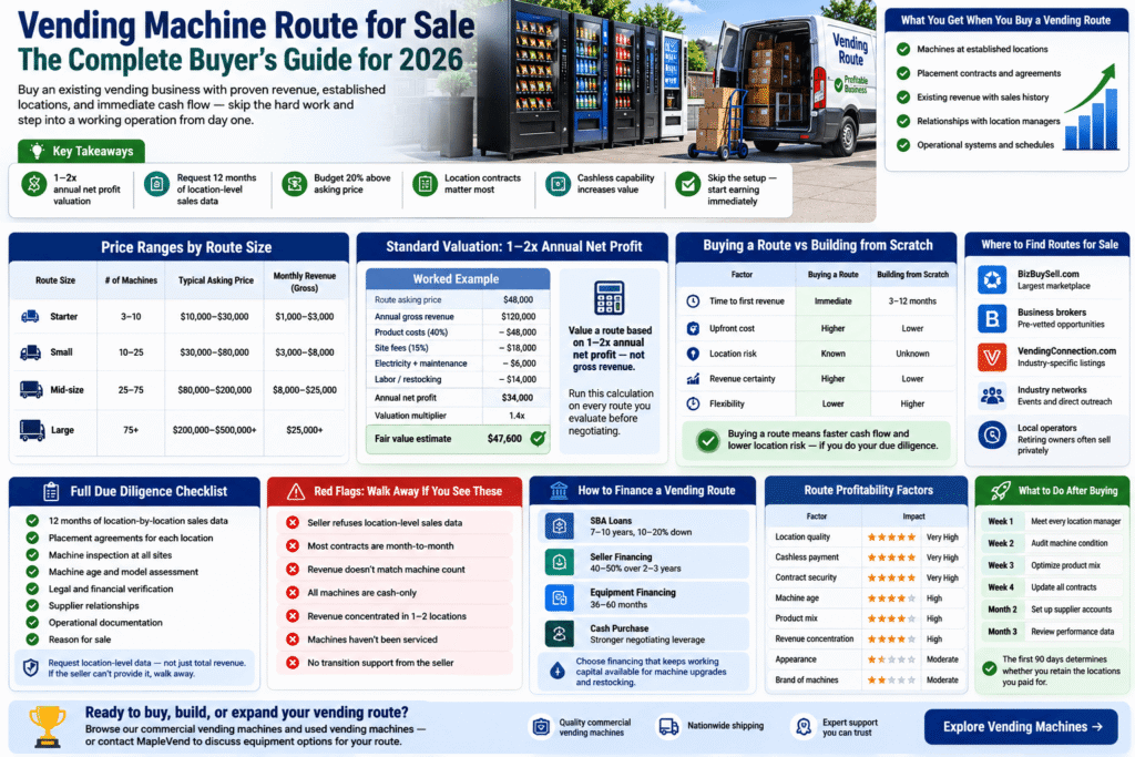 vending machine route for sale
